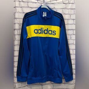 Macy’s Adidas Size :2XL Blue and Yellow Sport Track Jacket Pockets